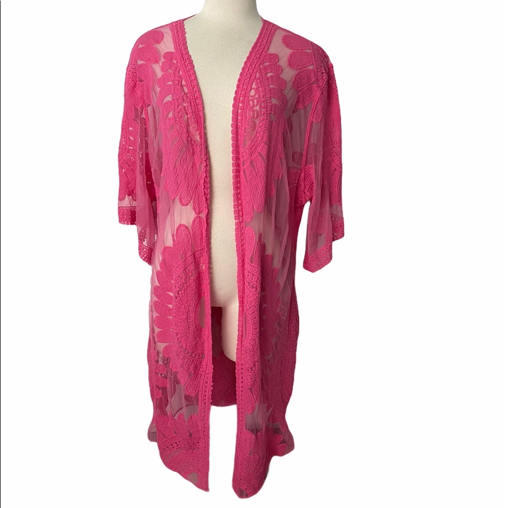 Style Apparel floral embroidered boho cardigan